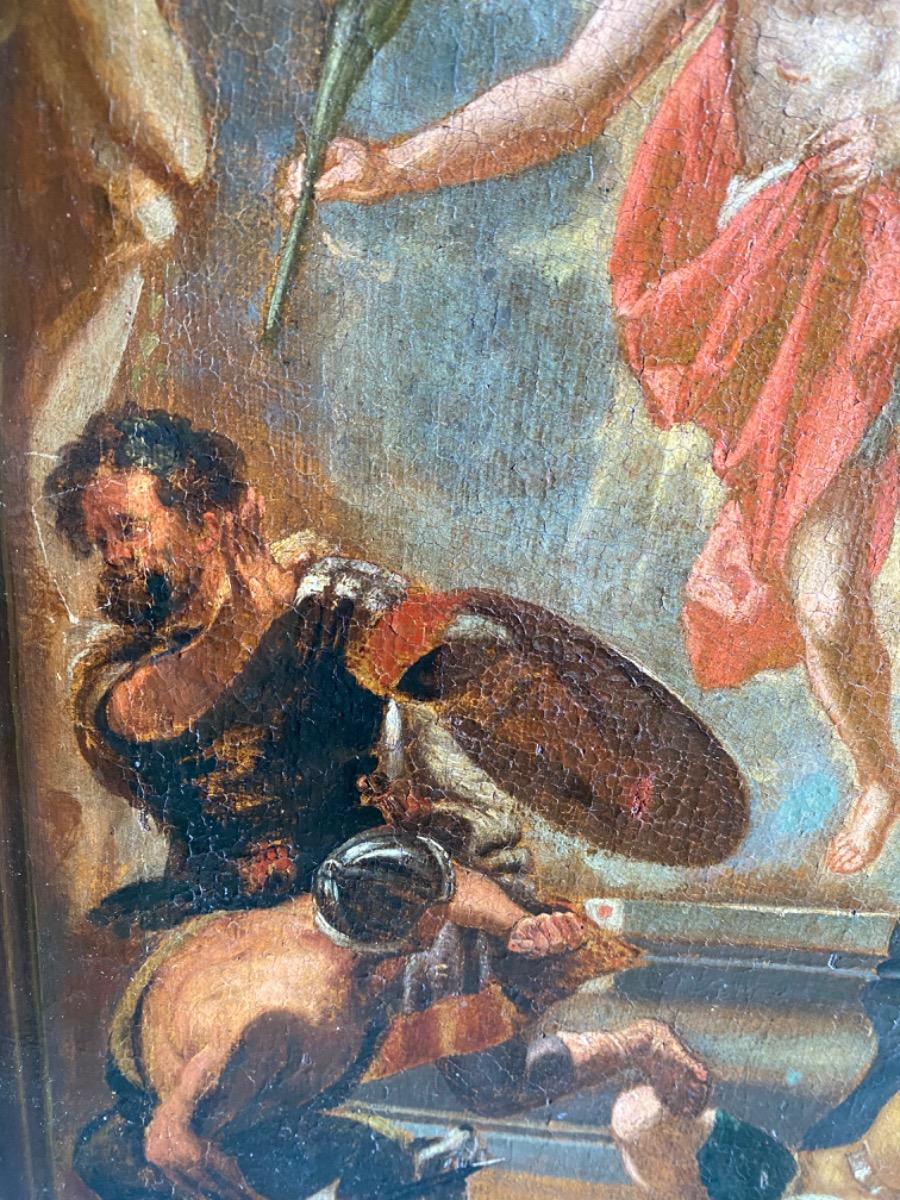 16th/17th century oil painting on canvas The Resurrection of Christ Flemish School 