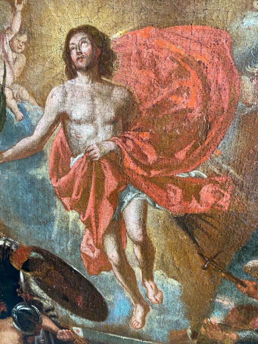 16th/17th century oil painting on canvas The Resurrection of Christ Flemish School 