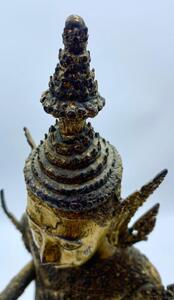 Antique 55 cm bronze gilded Monday Buddha statue Thailand 