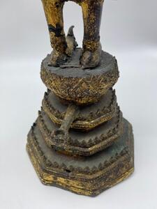 Antique 55 cm bronze gilded Monday Buddha statue Thailand 