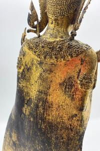 Antique 55 cm bronze gilded Monday Buddha statue Thailand 