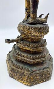 Antique 55 cm bronze gilded Monday Buddha statue Thailand 