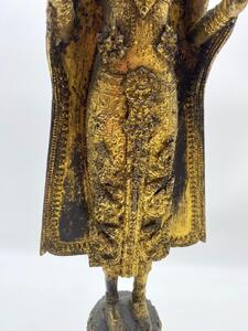 Antique 55 cm bronze gilded Monday Buddha statue Thailand 