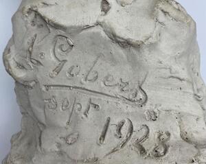 Rare antique plaster Art Deco bust by Léon Gobert 