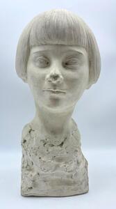 Rare antique plaster Art Deco bust by Léon Gobert 