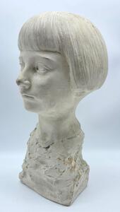 Rare antique plaster Art Deco bust by Léon Gobert 