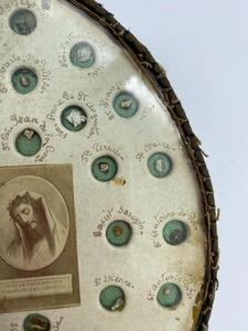 Double sided antique reliquary holder 60 relics 