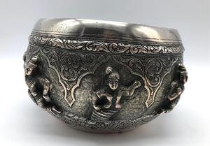 Burmese antique silver bowl 