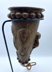 Rare DRC drinking horn from the Luba people. 
