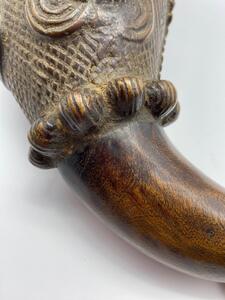 Rare DRC drinking horn from the Luba people. 
