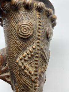 Rare DRC drinking horn from the Luba people. 