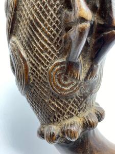 Rare DRC drinking horn from the Luba people. 