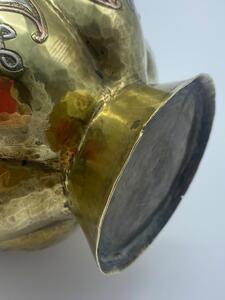 Antique Islamic Syrian silver inlaid brass Mamluk vase 