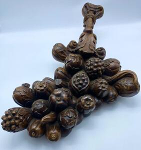 Antique oak wooden carved cornucopia 