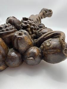 Antique oak wooden carved cornucopia 