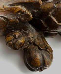 Antique oak wooden carved cornucopia 