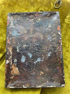 Antique Limoges enamel paint copper plaque 