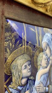 Antique Limoges enamel paint copper plaque 