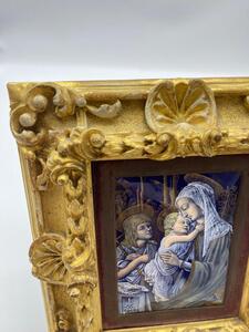 Antique Limoges enamel paint copper plaque 