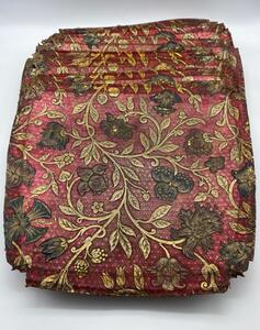 9 antique Spanish embossed gold leather seat covers 