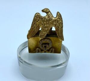 Large antique French Empire cut crystal and bronze gilded perfume bottle 