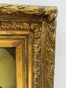 Antique portrait painting on panel of a young lady 