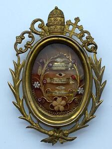 Antique 19th century Papal Vatican reliquary Saint Francois de Sales seal intact 
