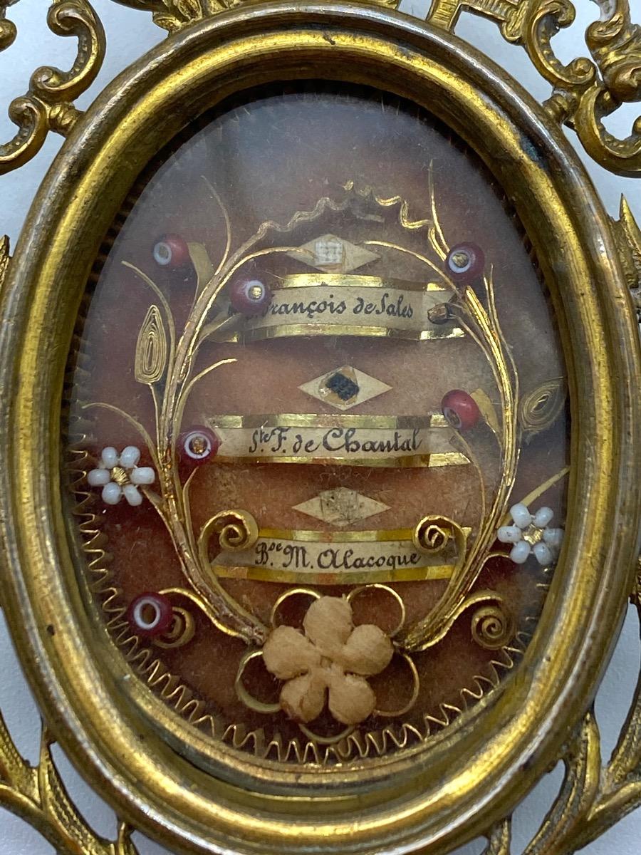 Antique 19th century Papal Vatican reliquary Saint Francois de Sales seal intact 