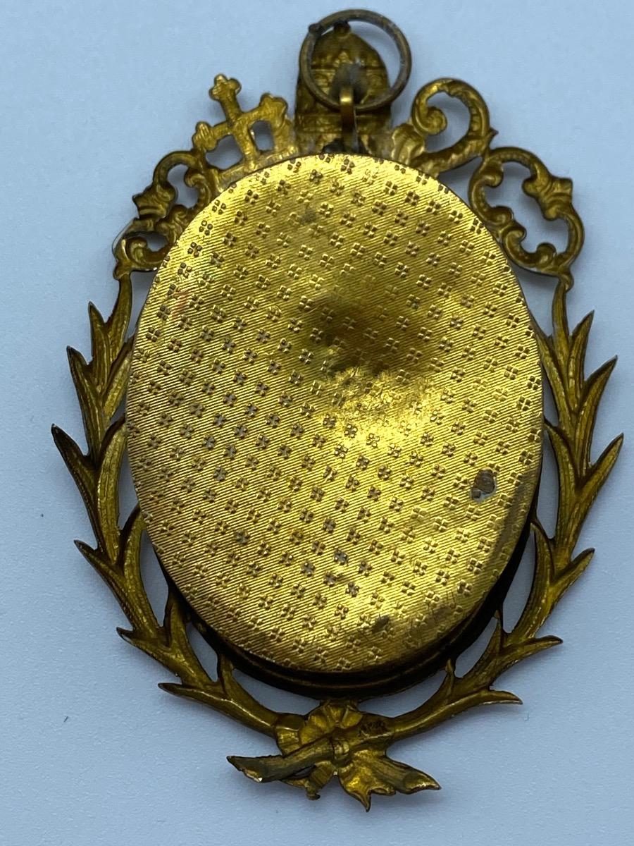 Antique 19th century Papal Vatican reliquary Saint Francois de Sales seal intact 