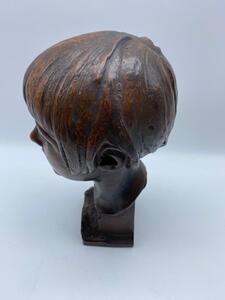 Antique Art Deco terracotta statue bust of a young woman 
