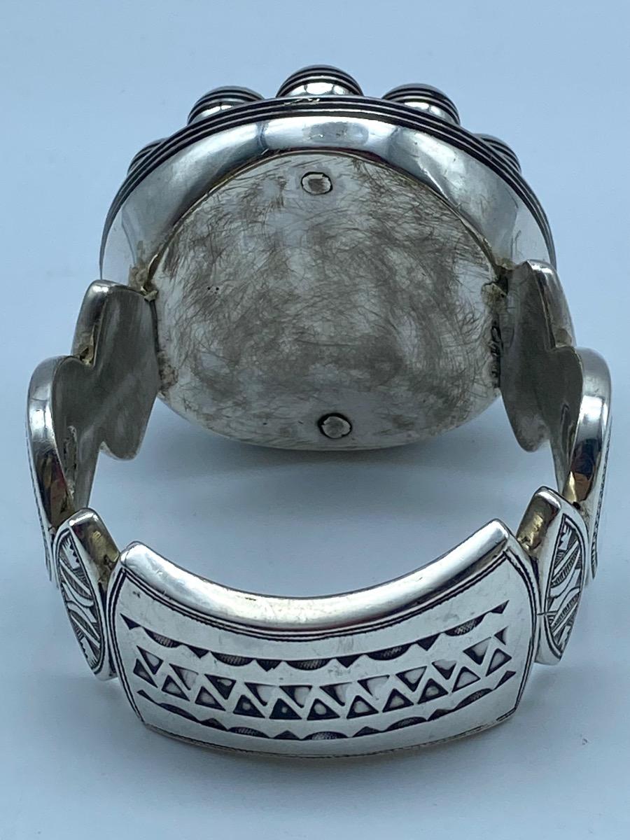 Antique Berber Moroccan Tuareg silver chevron bracelet 