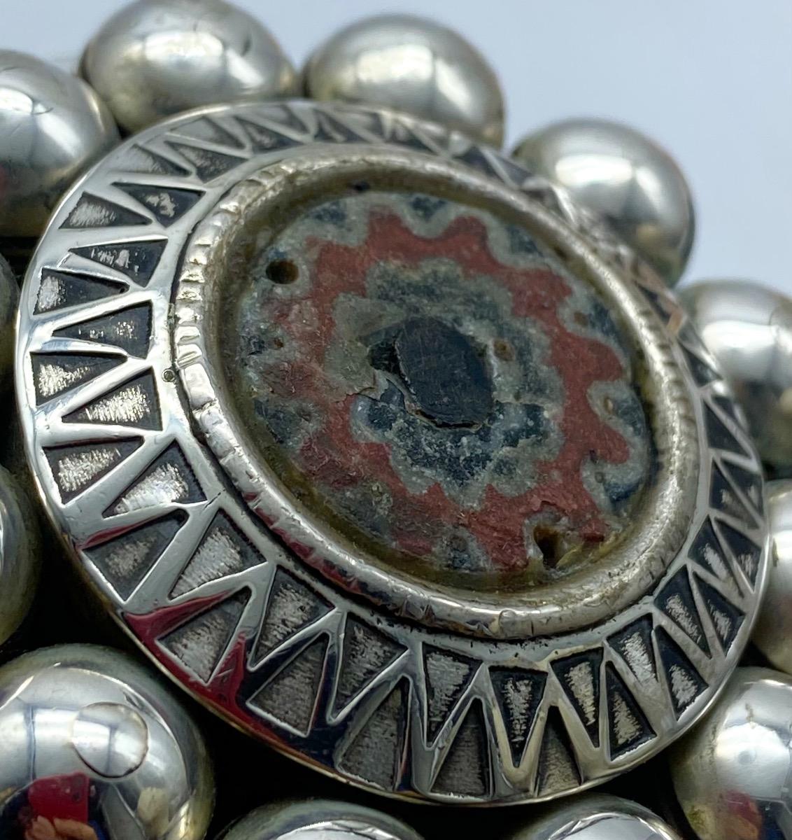 Antique Berber Moroccan Tuareg silver chevron bracelet 