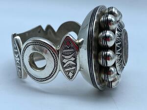 Rare large silver Tuareg ethnic bracelet 