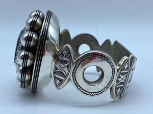 Rare large silver Tuareg ethnic bracelet 
