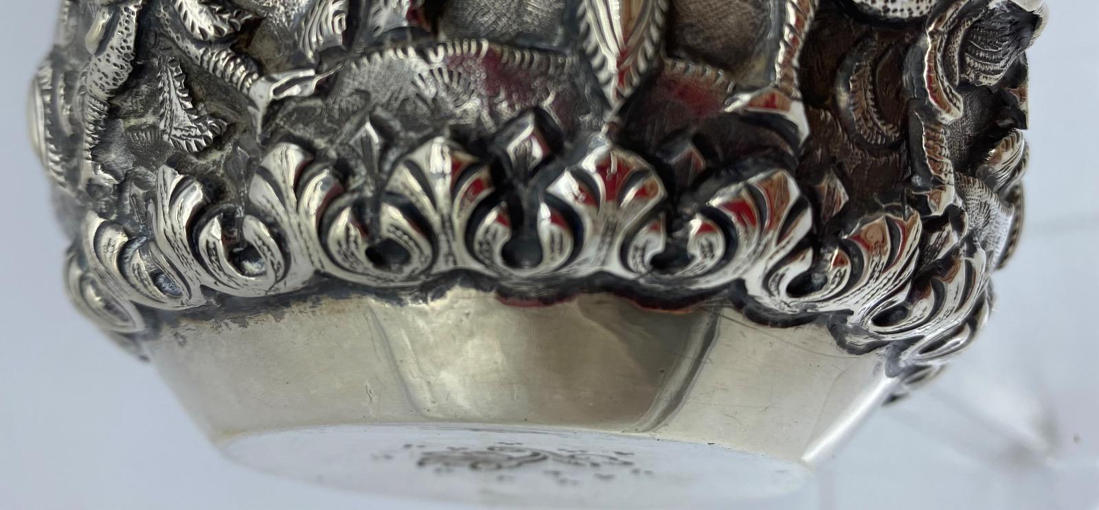 Antique Burmese solid silver Thabeik bowl 