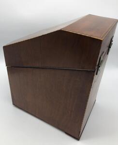 Antique wooden lidded stationery box 