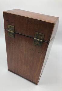 Antique wooden lidded stationery box 