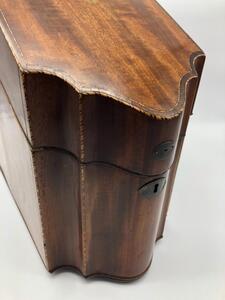 Antique wooden lidded stationery box 