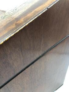 Antique wooden lidded stationery box 