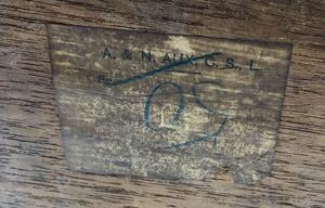 Antique wooden lidded stationery box 