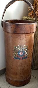Antique English leather fire bucket 