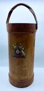 Antique English leather fire bucket 