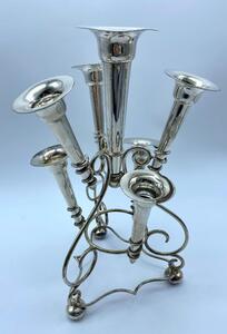Antique silver plated trumpet Art Nouveau Epergne flowerholder