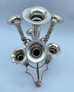 Antique silver plated trumpet Art Nouveau Epergne flowerholder