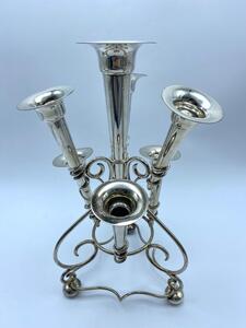 Antique silver plated trumpet Art Nouveau Epergne flowerholder