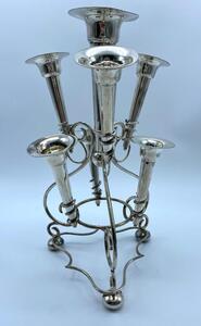 Antique silver plated trumpet Art Nouveau Epergne flowerholder