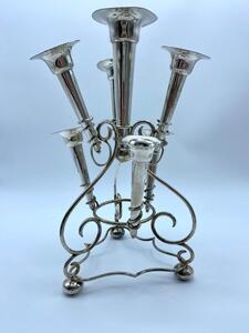 Antique silver plated trumpet Art Nouveau Epergne flowerholder