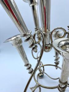 Antique silver plated trumpet Art Nouveau Epergne flowerholder