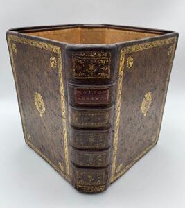 Antique faux Livres paper waste basket 