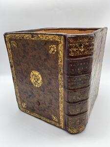 Antique faux Livres paper waste basket 